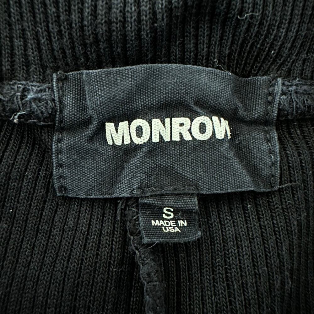 Monrow Lounge Flare Pants Ribbed Knit Black Size Small - Picture 6 of 8